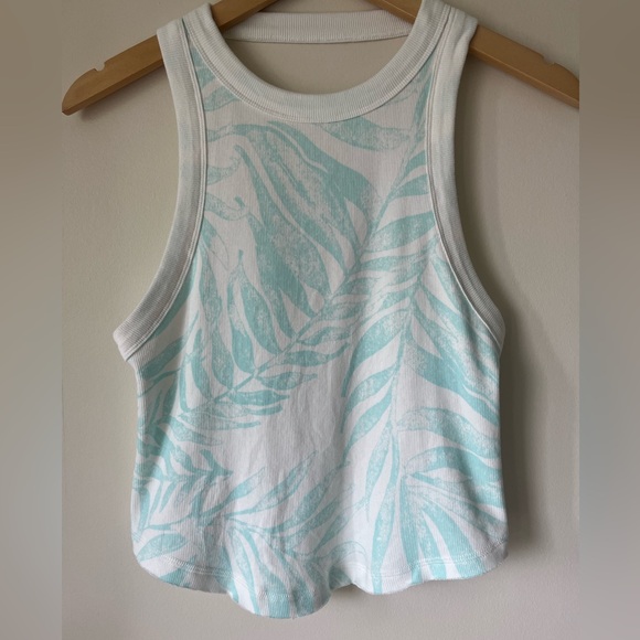 FP Movement by Free People Open Air Ribbed Cotton Tank-Turquoise Mint Combo NWOT - Picture 4 of 7